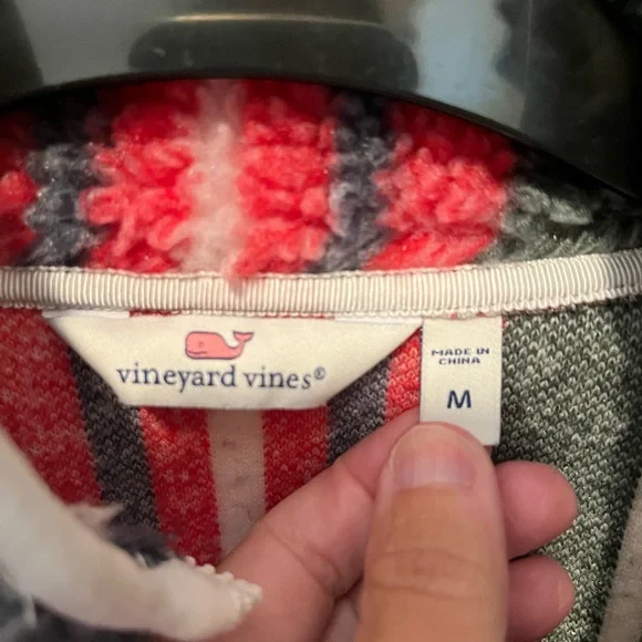 Vineyard Vines Multicolor Plaid Sherpa Hoodie - Picture 5 of 6